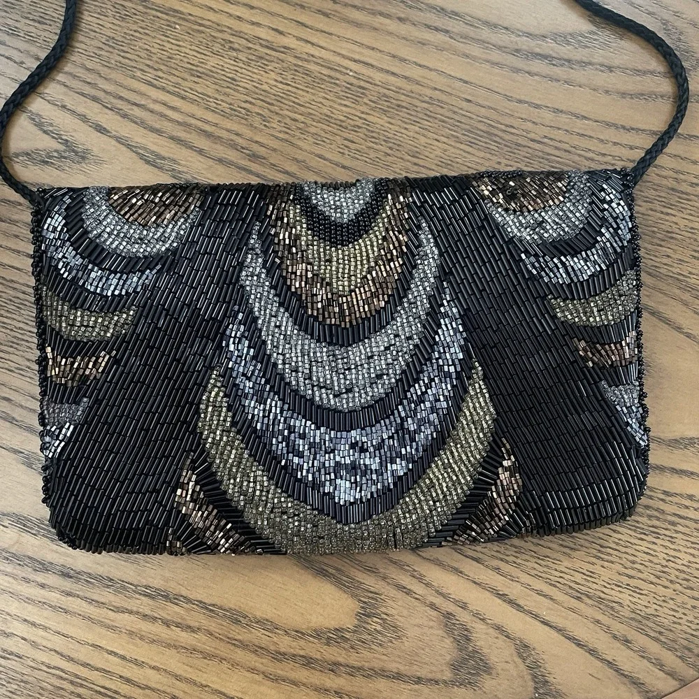 Carla Marchi Beaded‎ Purse  -  Glass-Beaded Evening Bag